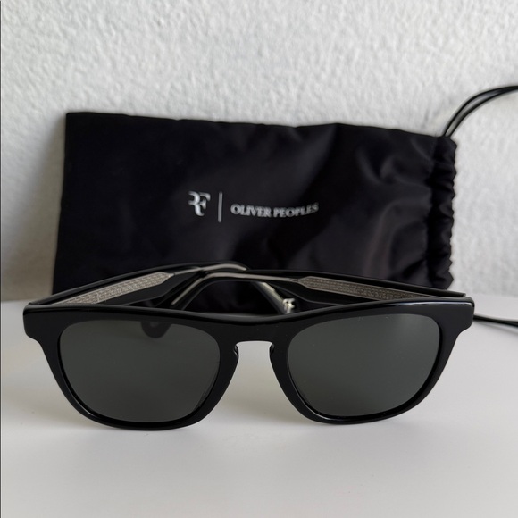 Oliver Peoples x Roger Federer R-3 51mm Polarized Black Sunglasses - Picture 1 of 8